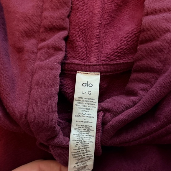ALO Maroon Hoodie Sweater - Picture 2 of 2